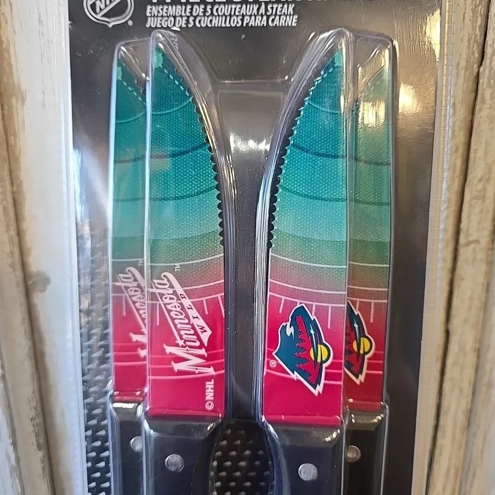 NHL‎ Minnesota Wild Steak Knife Set - 4 Pack Chef Kitchen Knives BRAND NEW